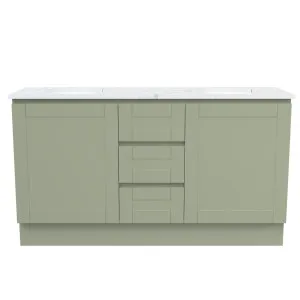 Victoria Vanity 1500mm Double WG Basins SilkSurface UC Top Floor standing, Olive Satin by Timberline, a Vanities for sale on Style Sourcebook