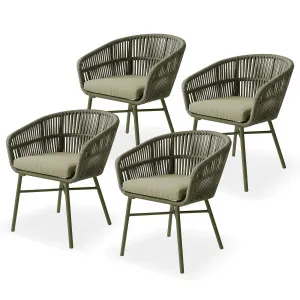 Marula Rope Outdoor Dining Chairs in Green Set of 4 by Luxo Outdoors, a Outdoor Chairs for sale on Style Sourcebook