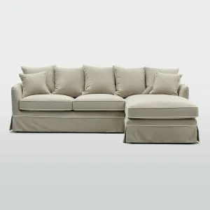 Noosa 3 Seater Right Chaise Sofa Natural ETA 23/12/2025 by Florabelle Living, a Sofas for sale on Style Sourcebook
