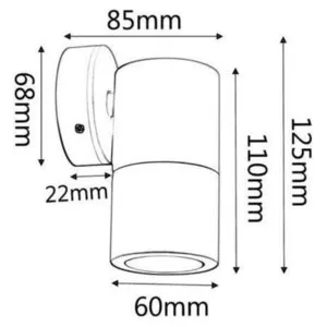 CLA Weatherproof Outdoor Wall Spotlight with Fixed Cylindrical Head Matte Grey by Compact Lamps Australia, a Wall Lighting for sale on Style Sourcebook