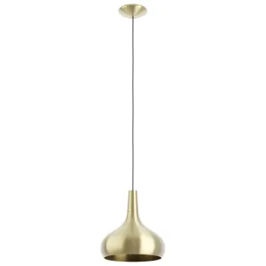 Eglo Sabinar Steel Dome Brushed Brass Pendant - Medium by Eglo, a Lighting for sale on Style Sourcebook
