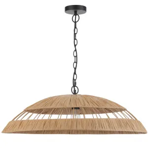 Telbix Vallejo Wide Woven Raffia Shade Pendant - Large by Telbix, a Lighting for sale on Style Sourcebook