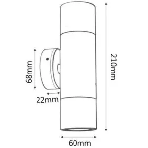 CLA Weatherproof Outdoor Up/Down Wall Spotlight in Cylindrical Design Anodised Aluminium by Compact Lamps Australia, a Wall Lighting for sale on Style Sourcebook