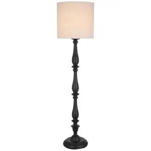 Telbix Hommer Classic Floor Lamp with Fabric Drum Shade Black by Telbix, a Lamps for sale on Style Sourcebook