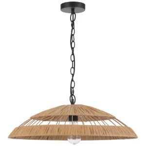 Telbix Vallejo Wide Woven Raffia Shade Pendant - Medium by Telbix, a Lighting for sale on Style Sourcebook