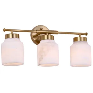 CLA Tufo 3 Light Decorative Alabaster Jar Wall Light with Brass Highlights White by Compact Lamps Australia, a Wall Lighting for sale on Style Sourcebook