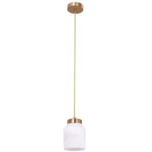 CLA Tufo Alabaster Jar Pendant with Brass Highlights - White by Compact Lamps Australia, a Lighting for sale on Style Sourcebook
