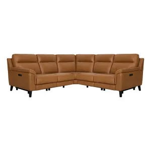 Forbes Modular Recliner Sofa in Urbane Leather Light Brown by OZ Design, a Chairs for sale on Style Sourcebook