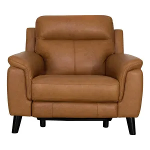 Forbes Recliner Armchair in Urbane Leather Light Brown by OZ Design, a Chairs for sale on Style Sourcebook
