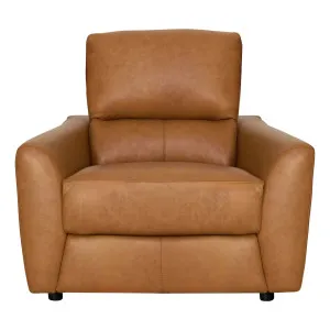 Portland Recliner Armchair in Urbane Leather Light Brown by OZ Design, a Chairs for sale on Style Sourcebook