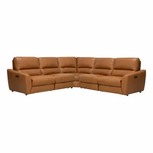 Portland Modular Recliner Sofa in Urbane Leather Light Brown by OZ Design, a Sofas for sale on Style Sourcebook