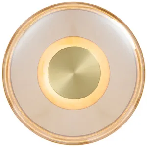 Telbix Amity Modern Luxe LED Wall Light with Sculptural Round Glass Amber by Telbix, a Wall Lighting for sale on Style Sourcebook