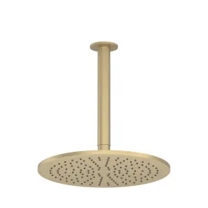 Pinnacles Ceiling Shower Arm and  Head Soft Gold Brushed by Estelle, a Shower Heads & Mixers for sale on Style Sourcebook