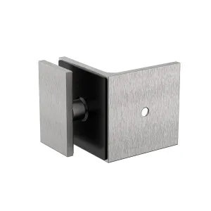 Boston Wall to Glass Bracket with 30mm Cover Plate Satin Nickel by Estelle, a Shower Hinges for sale on Style Sourcebook