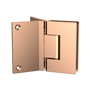 Boston Hinge with Corner Type Mounting Plate - Polished Rose Gold by Estelle, a Shower Hinges for sale on Style Sourcebook