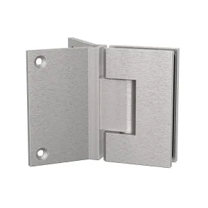 Boston Wall to 6-8mm Glass Hinge with Corner Type Mounting Plate - Satin Nickel by Estelle, a Shower Hinges for sale on Style Sourcebook