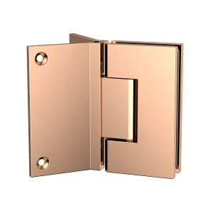 Boston Heavy Duty Large Wall to Glass Hinge with Corner type Mounting Plate - Polished Rose Gold by Estelle, a Shower Hinges for sale on Style Sourcebook