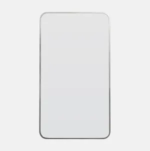 Round Corner Brushed Nickel Bathroom Mirror • 100cm x 56cm by Luxe Mirrors, a Vanity Mirrors for sale on Style Sourcebook