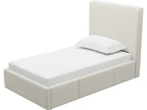 Aria Boucle Ivory Right Drawer Storage Bed by James Lane, a Beds & Bed Frames for sale on Style Sourcebook