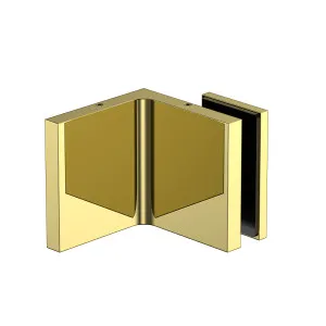 Stealth Wall to Glass Bracket with 30mm plate Polished Gold by Estelle, a Shower Hinges for sale on Style Sourcebook