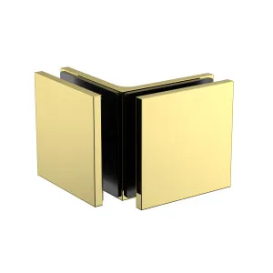 Boston Glass to Glass 90 Degree Bracket Polished Gold by Estelle, a Shower Hinges for sale on Style Sourcebook