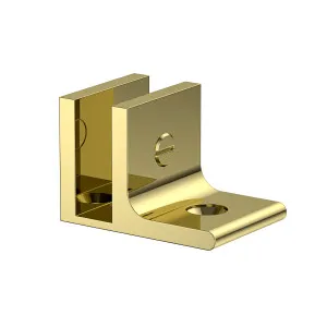 Boston Wall to 12 mm Glass 90 Degree Clamp with Leg Polished Gold by Estelle, a Shower Hinges for sale on Style Sourcebook