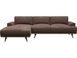 Dane Muse Chocolate Chaise Sofa - 3 Seater by James Lane, a Sofas for sale on Style Sourcebook