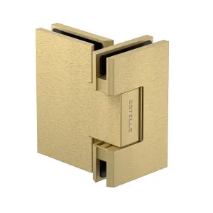Statesman Glass to Glass 180 Degree Hinge Soft Gold Brushed by Estelle, a Shower Hinges for sale on Style Sourcebook