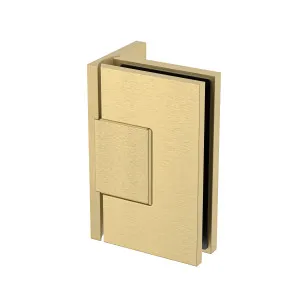 Statesman Wall to Glass 180 Degree Hinge with L type Mounting Plate Soft Gold Brushed by Estelle, a Shower Hinges for sale on Style Sourcebook