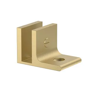 Boston Wall to Glass 90 Degree Clamp with Leg Soft Gold Brushed by Estelle, a Shower Hinges for sale on Style Sourcebook