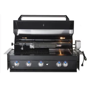 Sirius 5 Burner Built-In LPG Gas BBQ with Rotisserie - Black SIR-BG3101-BLK by Sirius, a BBQs for sale on Style Sourcebook