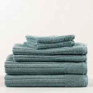 Caressa 6 Piece Towel Set - Cotton, Tourmaline - Canningvale by Canningvale, a Towels & Washcloths for sale on Style Sourcebook