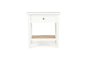 Harrison Cane Bedside Table - 57cm White by Azure Interiors, a Bedside Tables for sale on Style Sourcebook
