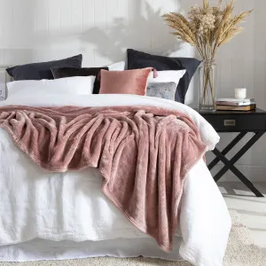 Muse Luxe 520Gsm Microfibre Blanket Blush by Muse, a Blankets & Throws for sale on Style Sourcebook