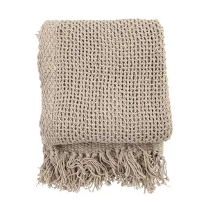 Habitat Calypso Cotton Knit Throw Taupe by Habitat, a Throws for sale on Style Sourcebook