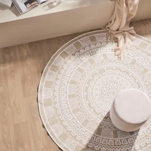 Habitat Moroc Round Floor Rug Natural / White by Habitat, a Contemporary Rugs for sale on Style Sourcebook