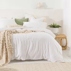 Pillow Talk Washed Linen Look Quilt Cover Set White by Pillow Talk, a Quilt Covers for sale on Style Sourcebook