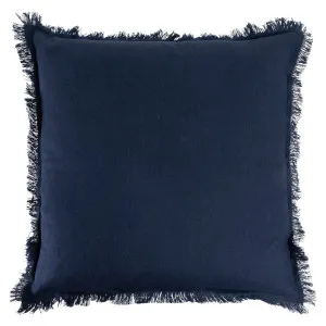 Muse Sahara Linen Fringed Square Cushion Navy by Muse, a Cushions, Decorative Pillows for sale on Style Sourcebook