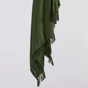 Habitat Bondi Cotton Extra Large Throw Dark Green by Habitat, a Throws for sale on Style Sourcebook