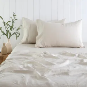 Muse Washed Linen Fitted Sheet Natural by Muse, a Sheets for sale on Style Sourcebook