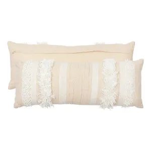 Muse Daliah Tufted Extra Large Oblong Cushion White/Natural by Muse, a Cushions, Decorative Pillows for sale on Style Sourcebook