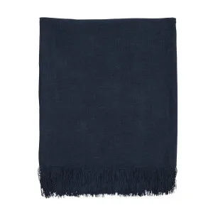 Muse Isola Extra Large Fringed Chenille Throw Navy by Muse, a Throws for sale on Style Sourcebook