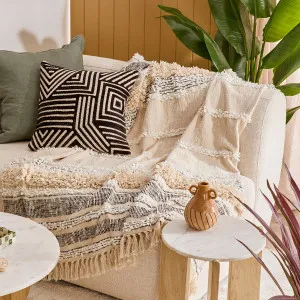 Muse Alby Tufted Throw Black/Natural by Muse, a Throws for sale on Style Sourcebook