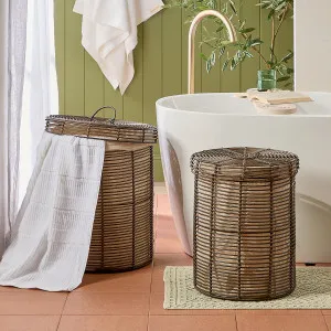 Habitat Cleo Laundry Hamper Dark Brown by Habitat, a Laundry Bags & Baskets for sale on Style Sourcebook