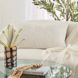 Muse Portia Embroidered Oblong Cushion White by Muse, a Cushions, Decorative Pillows for sale on Style Sourcebook