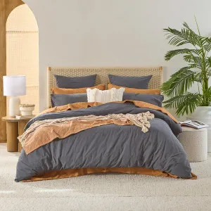 Habitat Australian Cotton Quilt Cover Set Charcoal by Habitat, a Quilt Covers for sale on Style Sourcebook