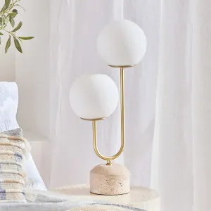 Muse Tivoli 51Cm Table Lamp Travertine/Gold by Muse, a Table & Bedside Lamps for sale on Style Sourcebook