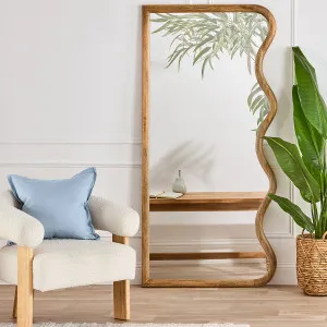 Muse Louis Wavy Floor Mirror Natural by Muse, a Mirrors for sale on Style Sourcebook