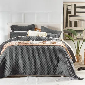 Pillow Talk Abel Cloud Coverlet Set Charcoal by Pillow Talk, a Quilts & Bedspreads for sale on Style Sourcebook