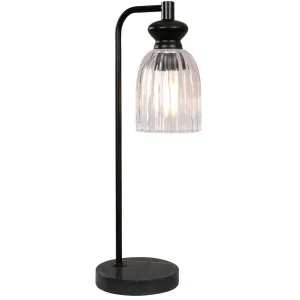 CLA Sino Ellipse Clear Glass Table Lamp with Marble Base Black by Compact Lamps Australia, a Lamps for sale on Style Sourcebook